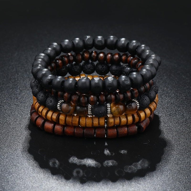JAVMOO Gothic Bracelet Adjustable Punk Braided Leather Multilayer Grunge Set Bracelets Emo Metal Cuff Wrap Bangles Meaningful Gift - Image 2